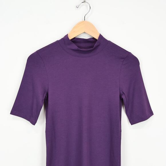 Universal Standard Modern Mock Neck Tee Purple Size 4XS 0/00 NWT - Picture 2 of 7